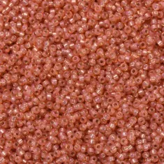 Dyed Dark Peach Silver Lined AB Miyuki Size 8/0 seed beads, Colour  0553, 22gm
