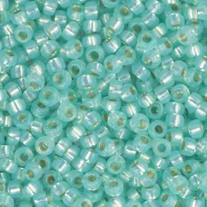 Aqua Green S/L Opal Dyed Alabaster Miyuki Size 8/0 seed beads, Colour  571, 22gm