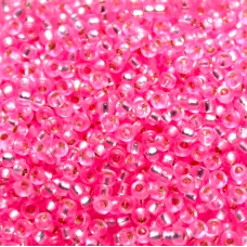 Pink Transparent Silver Lined, Miyuki 11/0 Seed Beads, Colour 0022, 22g Approx.