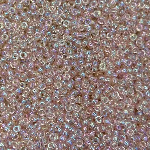 Miyuki Size 11 Seed Beads, Light Tea Rose AB, Colour 0292, 22g Approx. Miyuki Size 11 Seed Beads, Light Tea Rose AB, Colour 0292, 22g Approx.