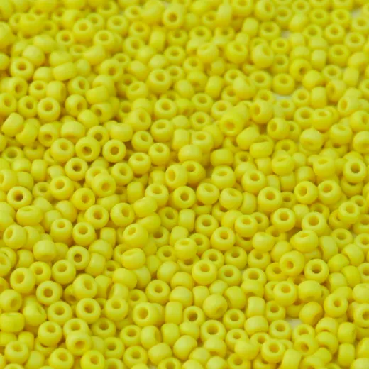 AB Matte Yellow Opaque, Miyuki 11/0 Seed Beads, Colour 0404FR, 250 Grams AB Matte Yellow Opaque, Miyuki 11/0 Seed Beads, Colour 0404FR, 250 Grams