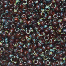 Transparent Flame Red Picasso, Miyuki 11/0 Seed Beads, Colour 4503, 250 Grams