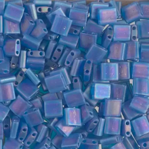 Capri Blue Transparent AB Matte, Miyuki Tila Beads, Colour 0149FR, 5.2g Capri Blue Transparent AB Matte, Miyuki Tila Beads, Colour 0149FR, 5.2g