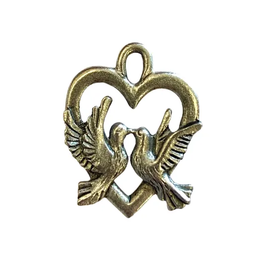 Turtle Doves Lovebirds Tag, Antique Silver, Pack of 2 Turtle Doves Lovebirds Tag, Antique Silver, Pack of 2