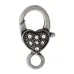 27mm Antique Silver Diamante Heart Lobster Clasps, Pack of 2 27mm Antique Silver Diamante Heart Lobster Clasps, Pack of 2