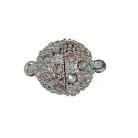 14mm Crystal AB Magnetic Ball Clasp with Rhinestones
