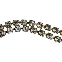 2.5mm Preciosa Crystal on Gold Cup Chain, 24cm Length