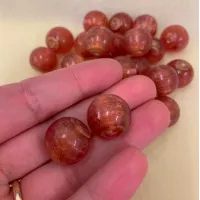 Bulk Bag 18mm Gold Foiled Round Beads, Peach, Approx 250 Grams