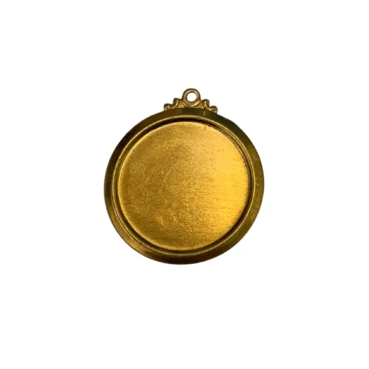 ImpressArt 24ga Brass Circle w/Bevel & Fancy Ring, 7/8", Pack of 2 ImpressArt 24ga Brass Circle w/Bevel & Fancy Ring, 7/8", Pack of 2