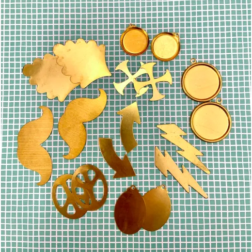 Brass Blanks Bundle - Shapes, 18 Pcs Brass Blanks Bundle - Shapes, 18 Pcs