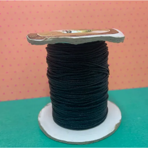 1.5mm Silk Cord, Approx 5 Metres, Black 1.5mm Silk Cord, Approx 5 Metres, Black