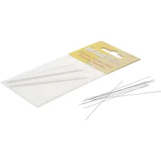 Medium twisted wire beading needles,  2.5 inch long, 0.012inch diameter. Pack of 10
