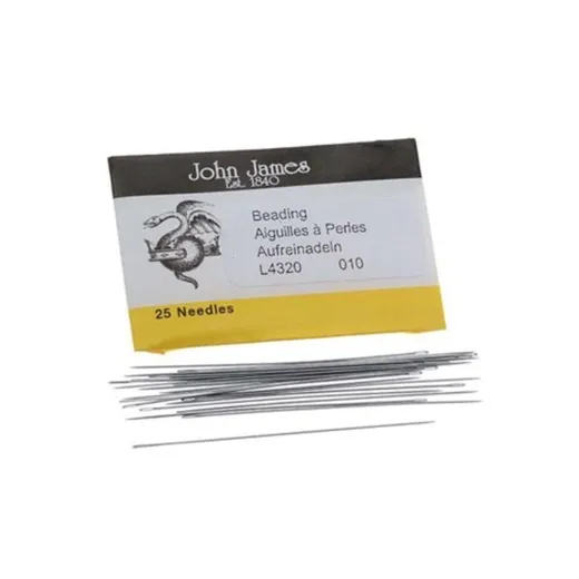 Size 10 John James English Beading Needles, Longs, Pack of 25 Size 10 John James English Beading Needles, Longs, Pack of 25