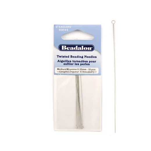 Medium Beadlon Twisted Needles, 3.5", Pack of 10, 700M-201 Medium Beadlon Twisted Needles, 3.5", Pack of 10, 700M-201