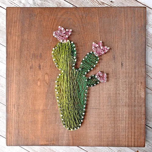 Cactus Wire String Art Decoration, a Free Pattern from Beadalon