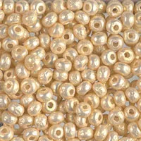 Gold Miyuki Baroque seed beads.