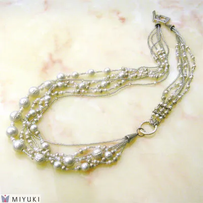 Beaded necklace made from Miyuki seed beads.