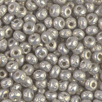 Silver Miyuki Baroque beads.
