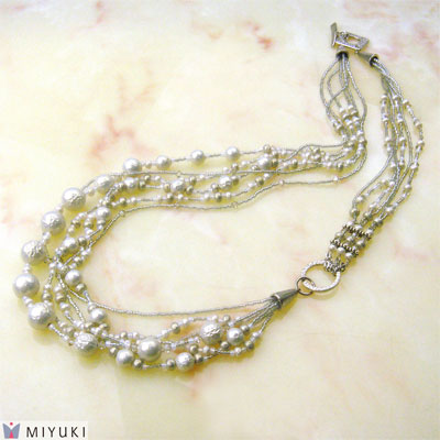 Beaded necklace made from Miyuki seed beads.