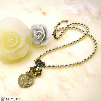 Necklace with pendant made with Miyuki seed beads.