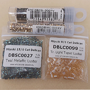Hex Cut Miyuki Delicas in different colours