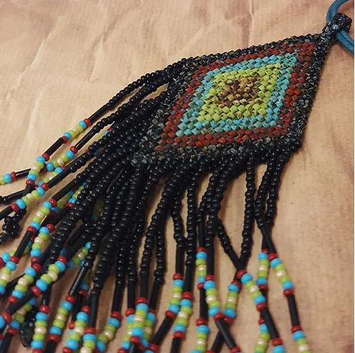 Large earrings made using Miyuki seed beads